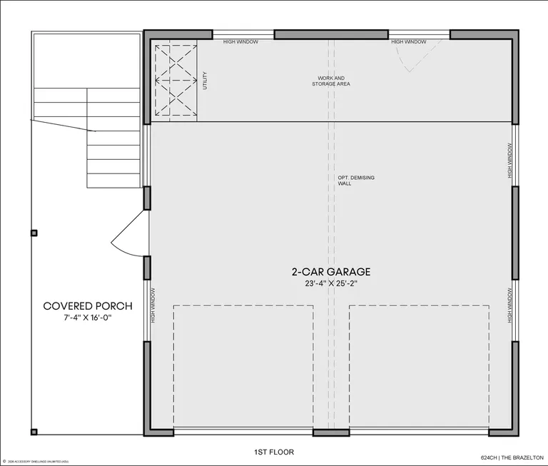 The Brazelton floorplan, garage level